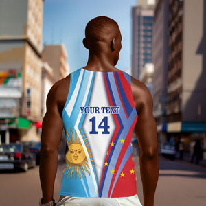 Custom Argentina and Cabo Verde Football 2026 Men Tank Top La Albiceleste Tubaroes Azuis Together