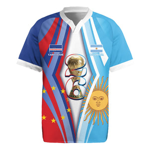 Custom Argentina and Cabo Verde Football 2026 Rugby Jersey La Albiceleste Tubaroes Azuis Together