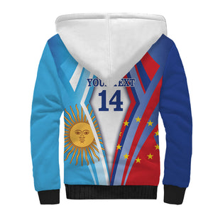 Custom Argentina and Cabo Verde Football 2026 Sherpa Hoodie La Albiceleste Tubaroes Azuis Together