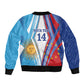 Custom Argentina and Cabo Verde Football 2026 Sleeve Zip Bomber Jacket La Albiceleste Tubaroes Azuis Together