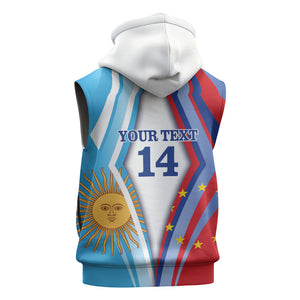 Custom Argentina and Cabo Verde Football 2026 Sleeveless Zip Hoodie La Albiceleste Tubaroes Azuis Together