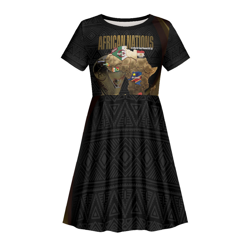 African Nations 2026 World Football Custom Kid Short Sleeve Dress We All Make History