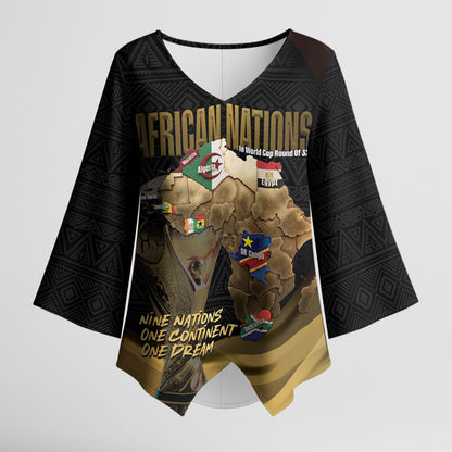 African Nations 2026 World Football Custom Kimono Sleeve Blouse We All Make History