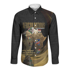 African Nations 2026 World Football Custom Long Sleeve Button Shirt We All Make History