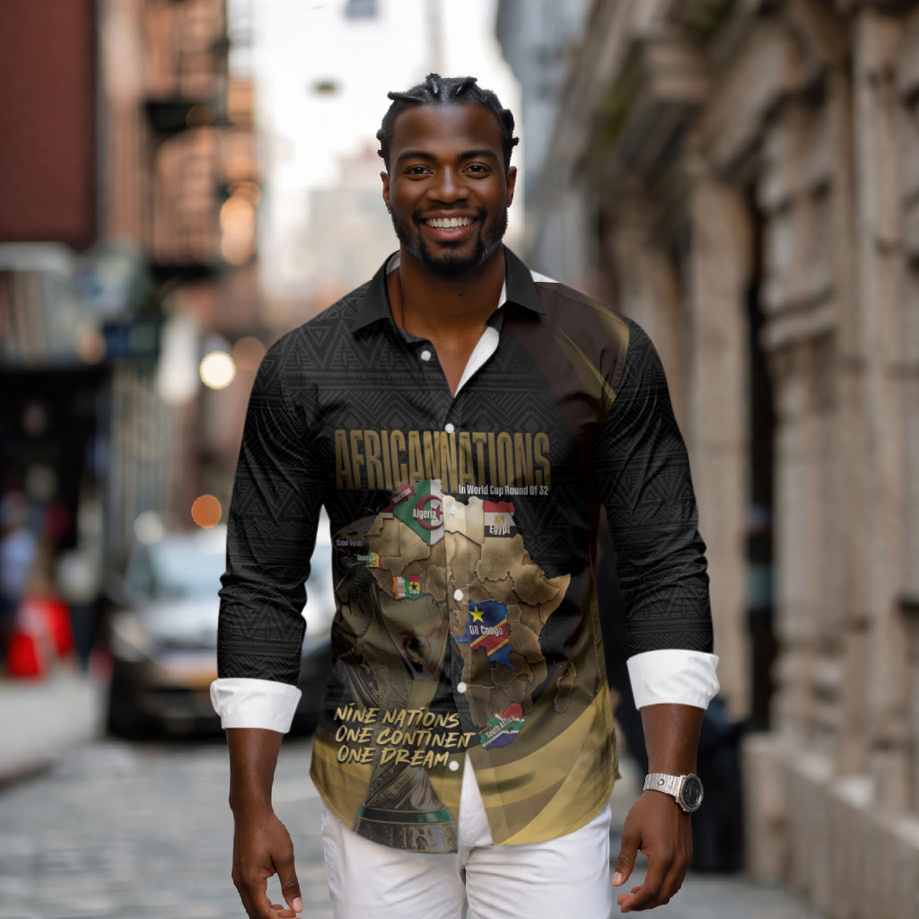 African Nations 2026 World Football Custom Long Sleeve Button Shirt We All Make History