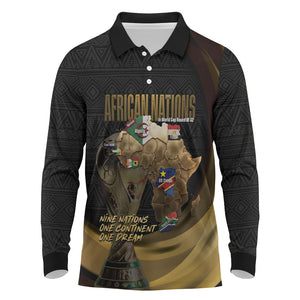 African Nations 2026 World Football Custom Long Sleeve Polo Shirt We All Make History