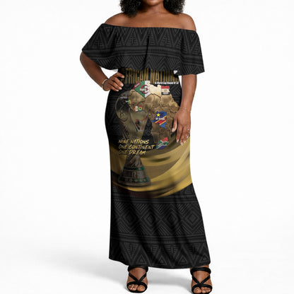 African Nations 2026 World Football Custom Off Shoulder Maxi Dress We All Make History
