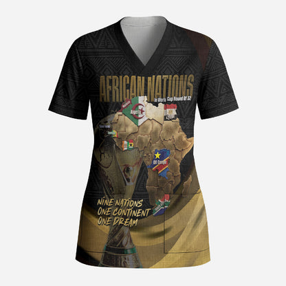 African Nations 2026 World Football Custom Scrub Top We All Make History