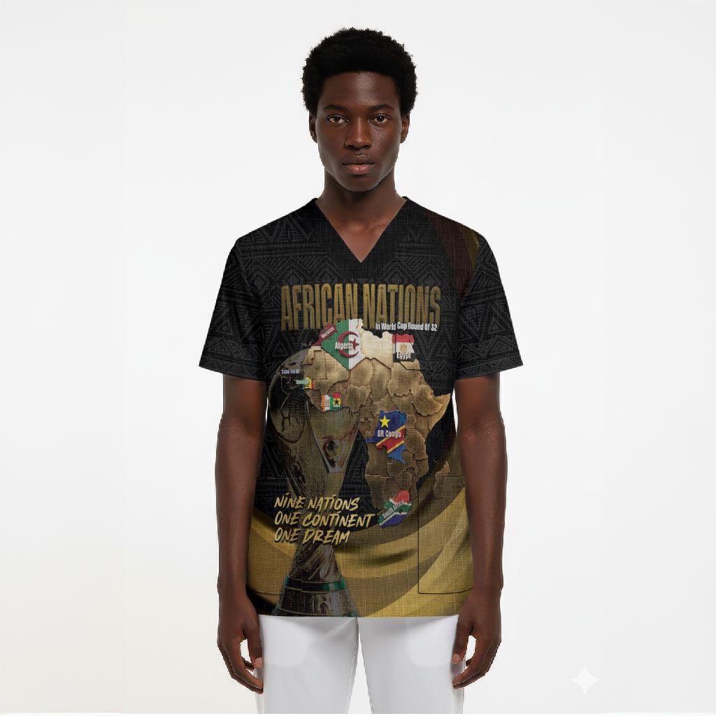 African Nations 2026 World Football Custom Scrub Top We All Make History
