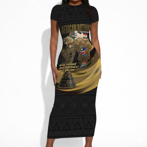 African Nations 2026 World Football Custom Short Sleeve Bodycon Dress We All Make History