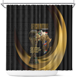African Nations 2026 World Football Shower Curtain We All Make History