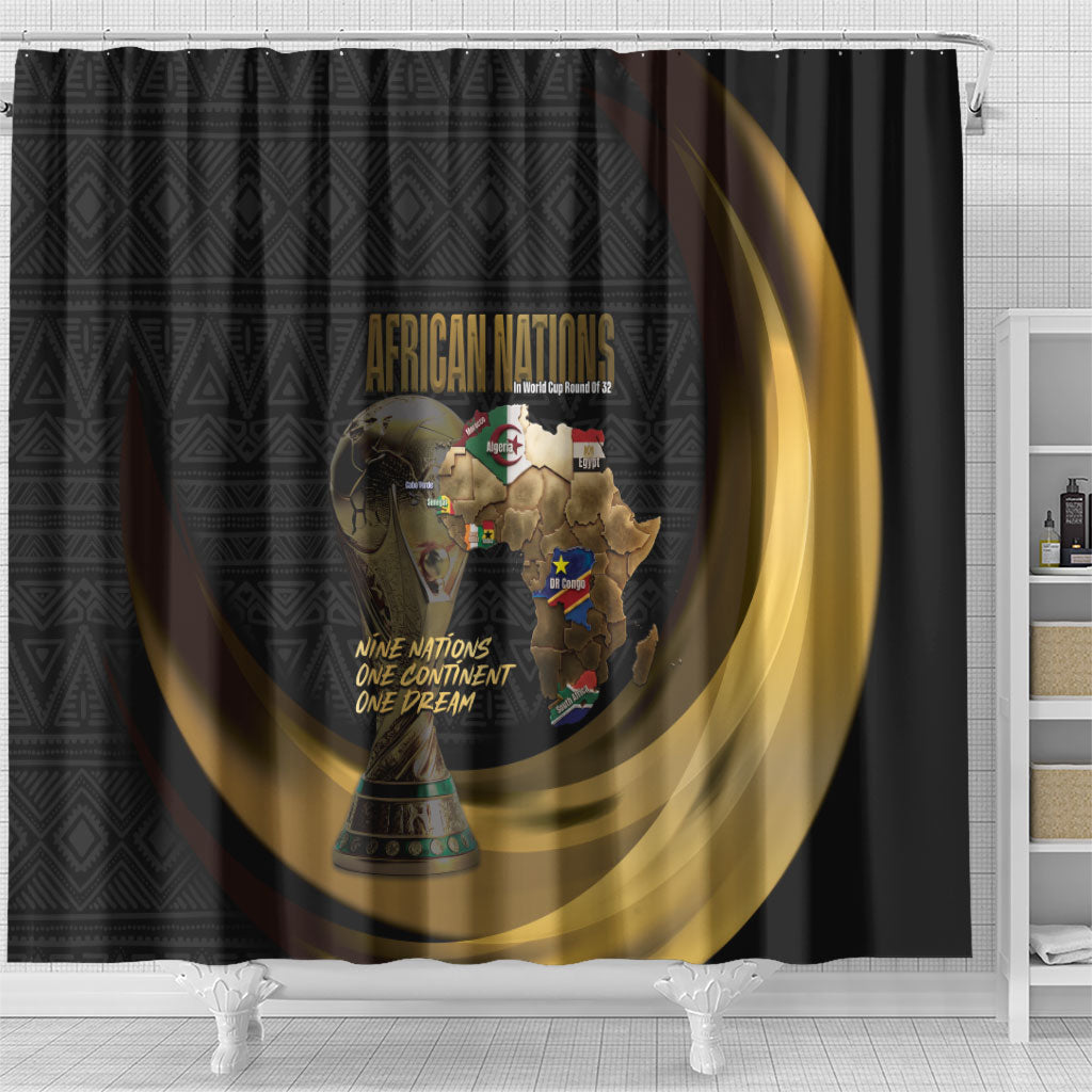 African Nations 2026 World Football Shower Curtain We All Make History
