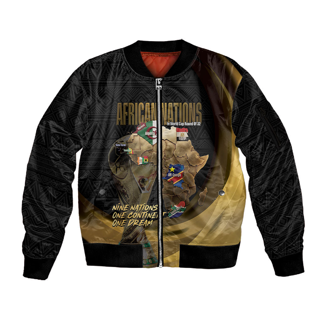 African Nations 2026 World Football Custom Sleeve Zip Bomber Jacket We All Make History
