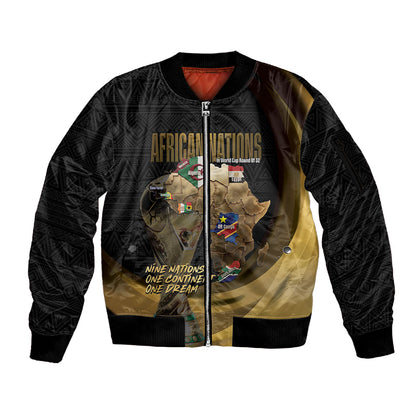 African Nations 2026 World Football Custom Sleeve Zip Bomber Jacket We All Make History