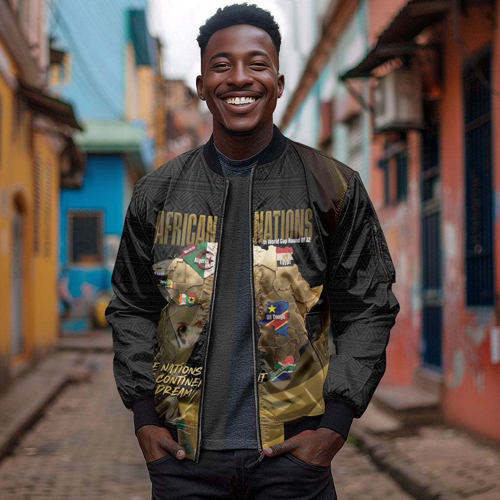 African Nations 2026 World Football Custom Sleeve Zip Bomber Jacket We All Make History