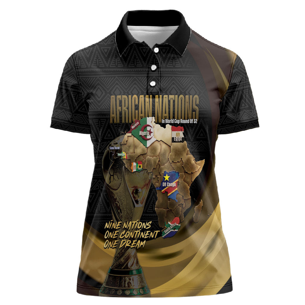 African Nations 2026 World Football Custom Women Polo Shirt We All Make History