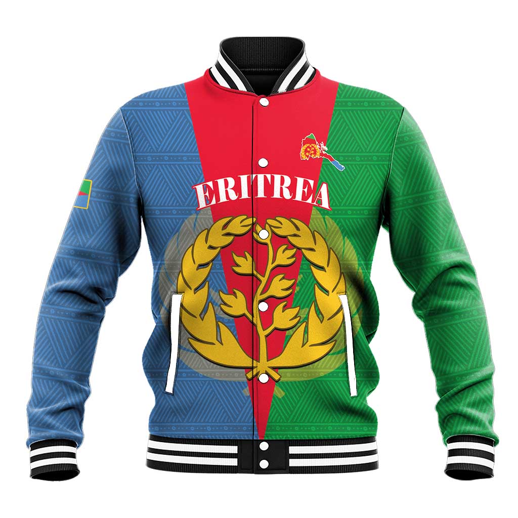 Personalised Eritrea Baseball Jacket Eritrean Map Mix African Pattern Simple Style LT14