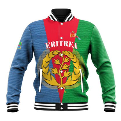 Personalised Eritrea Baseball Jacket Eritrean Map Mix African Pattern Simple Style LT14