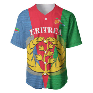 Personalised Eritrea Baseball Jersey Eritrean Map Mix African Pattern Simple Style