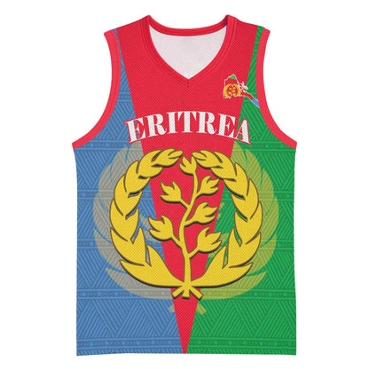 Personalised Eritrea Basketball Jersey Eritrean Map Mix African Pattern Simple Style LT14