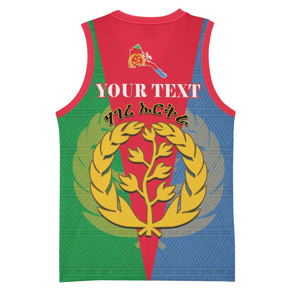 Personalised Eritrea Basketball Jersey Eritrean Map Mix African Pattern Simple Style LT14