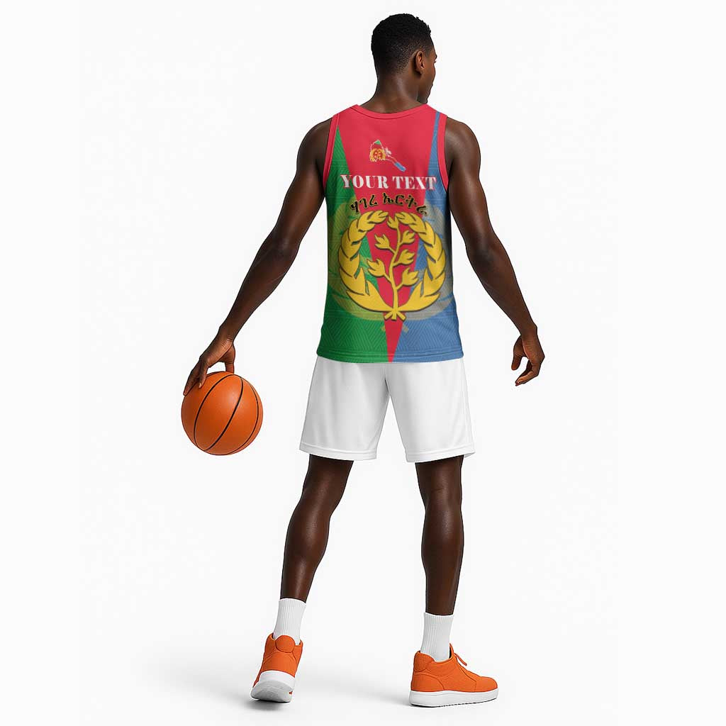 Personalised Eritrea Basketball Jersey Eritrean Map Mix African Pattern Simple Style LT14