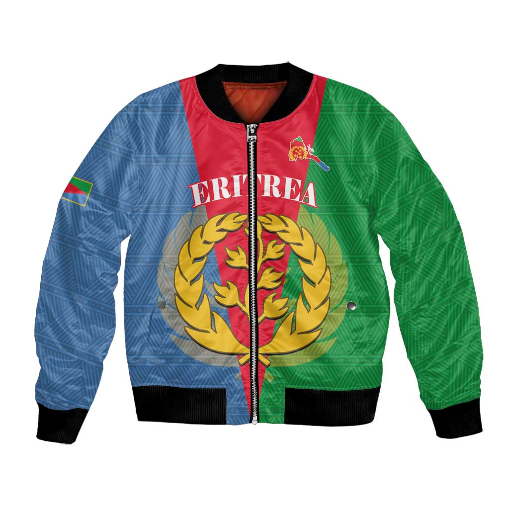 Personalised Eritrea Bomber Jacket Eritrean Map Mix African Pattern Simple Style