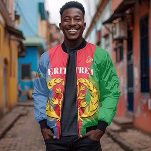 Personalised Eritrea Bomber Jacket Eritrean Map Mix African Pattern Simple Style