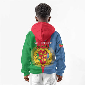 Personalised Eritrea Kid Hoodie Eritrean Map Mix African Pattern Simple Style