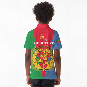 Personalised Eritrea Kid Polo Shirt Eritrean Map Mix African Pattern Simple Style