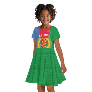 Personalised Eritrea Kid Short Sleeve Dress Eritrean Map Mix African Pattern Simple Style