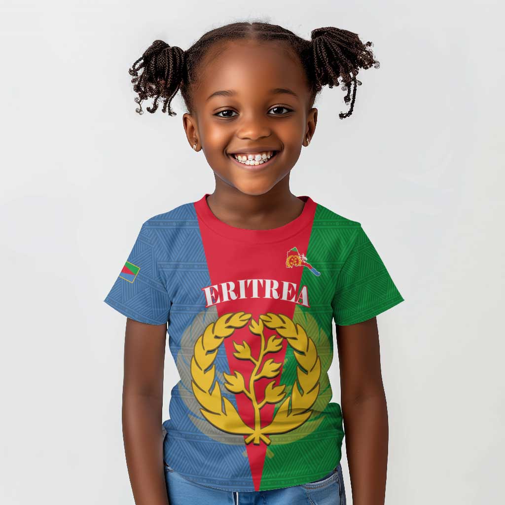 Personalised Eritrea Kid T shirt Eritrean Map Mix African Pattern Simple Style