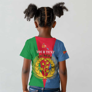 Personalised Eritrea Kid T shirt Eritrean Map Mix African Pattern Simple Style