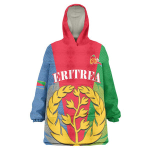 Personalised Eritrea KId Wearable Blanket Hoodie Eritrean Map Mix African Pattern Simple Style