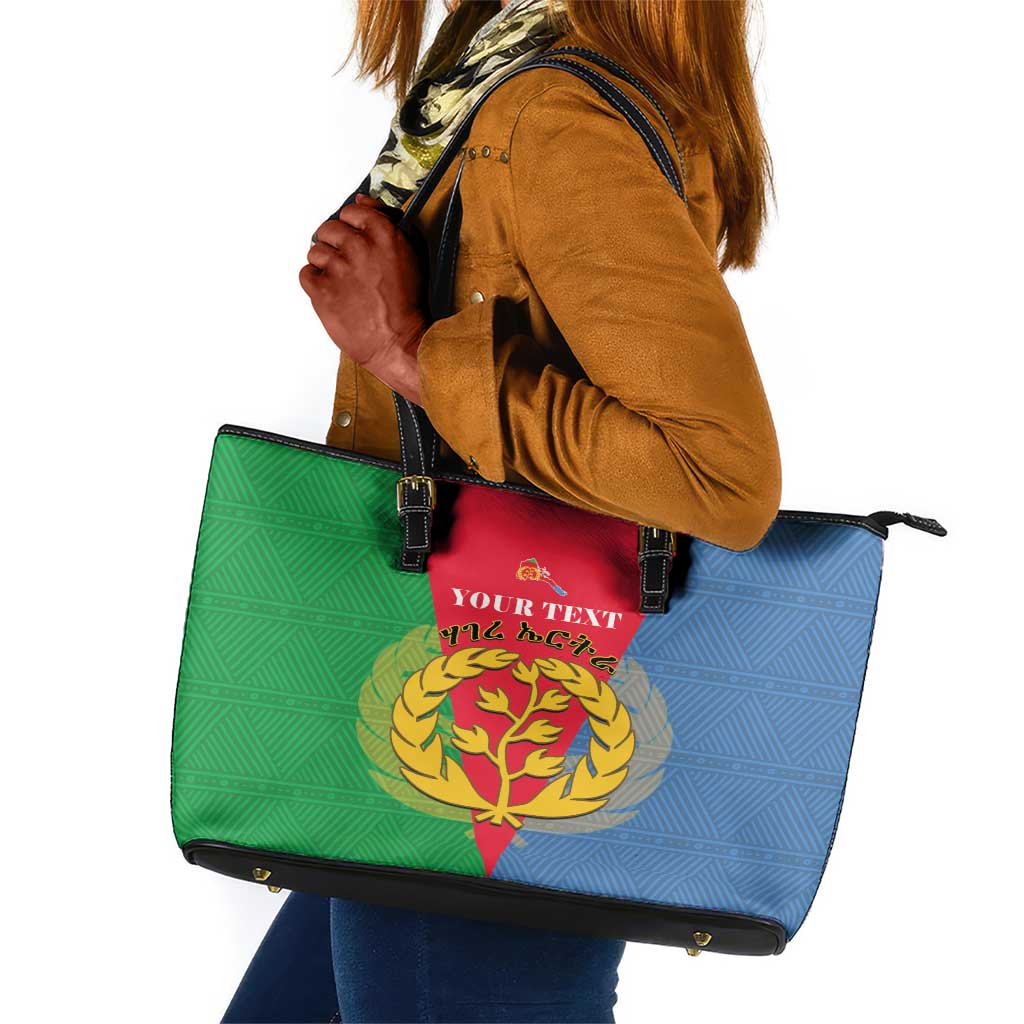 Personalised Eritrea Leather Tote Bag Eritrean Map Mix African Pattern Simple Style