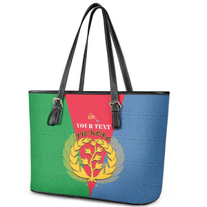 Personalised Eritrea Leather Tote Bag Eritrean Map Mix African Pattern Simple Style