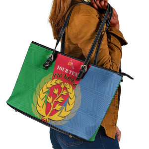 Personalised Eritrea Leather Tote Bag Eritrean Map Mix African Pattern Simple Style