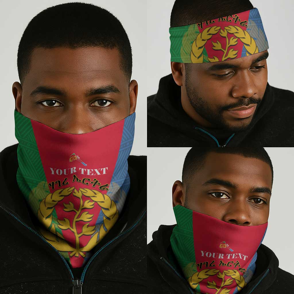 Personalised Eritrea Neck Gaiter Eritrean Map Mix African Pattern Simple Style LT14