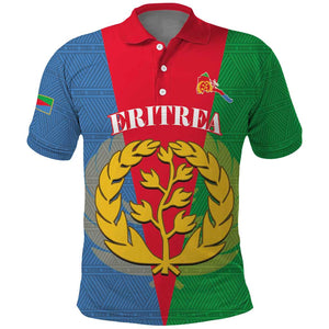 Personalised Eritrea Polo Shirt Eritrean Map Mix African Pattern Simple Style