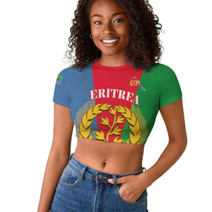 Personalised Eritrea Raglan Cropped T shirt Eritrean Map Mix African Pattern Simple Style