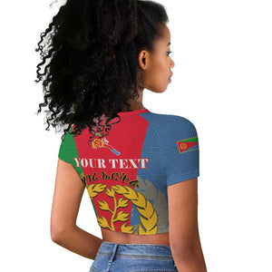 Personalised Eritrea Raglan Cropped T shirt Eritrean Map Mix African Pattern Simple Style