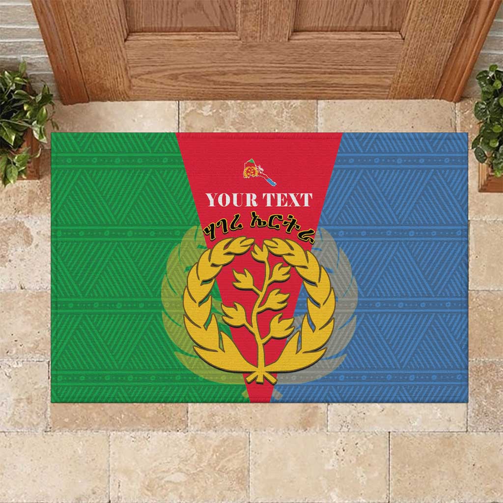 Personalised Eritrea Rubber Doormat Eritrean Map Mix African Pattern Simple Style