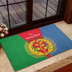 Personalised Eritrea Rubber Doormat Eritrean Map Mix African Pattern Simple Style