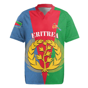 Personalised Eritrea Rugby Jersey Eritrean Map Mix African Pattern Simple Style