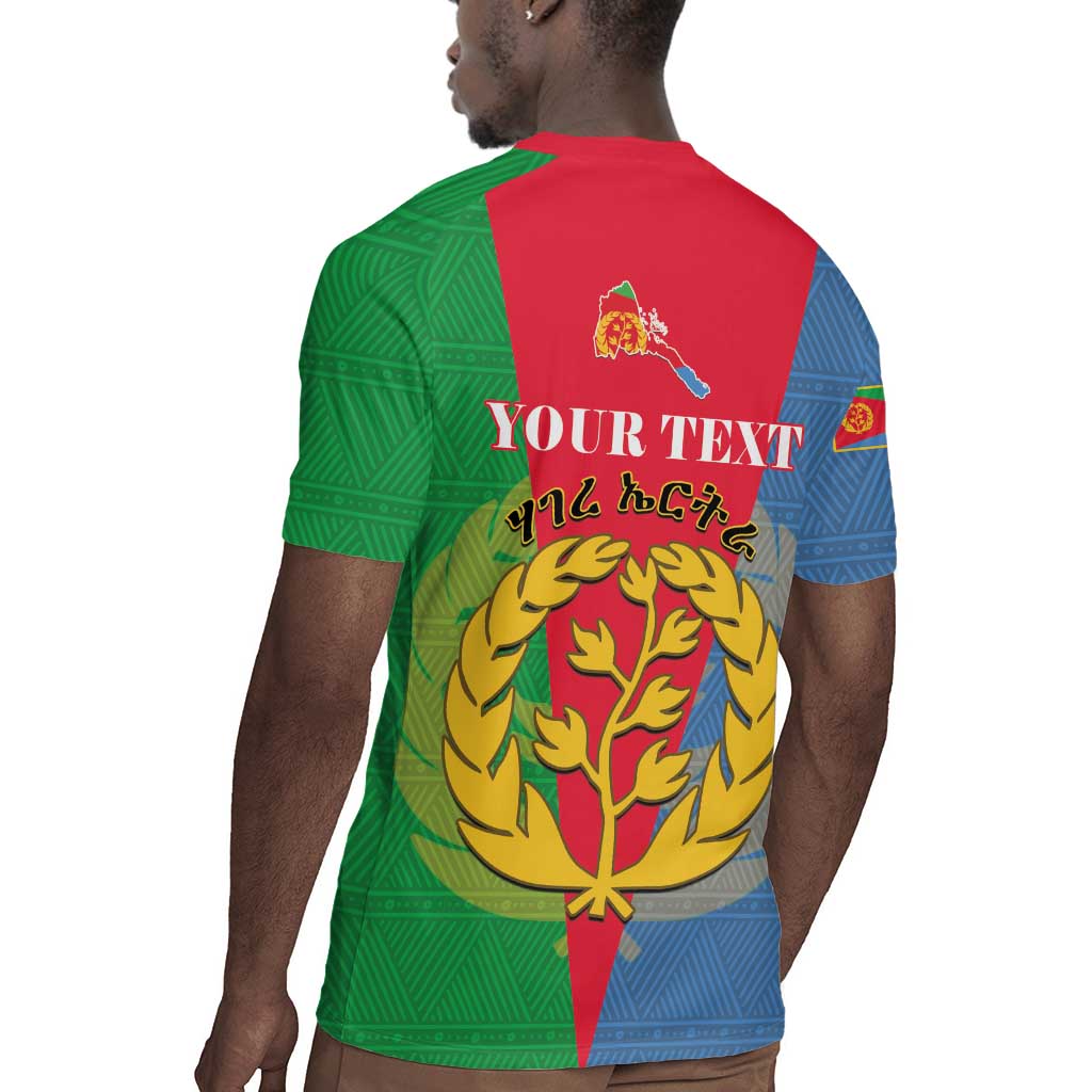 Personalised Eritrea Rugby Jersey Eritrean Map Mix African Pattern Simple Style