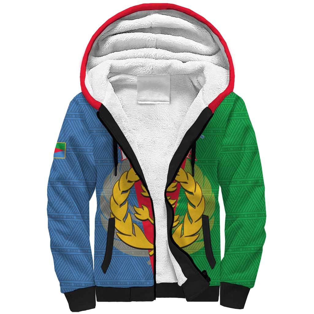 Personalised Eritrea Sherpa Hoodie Eritrean Map Mix African Pattern Simple Style