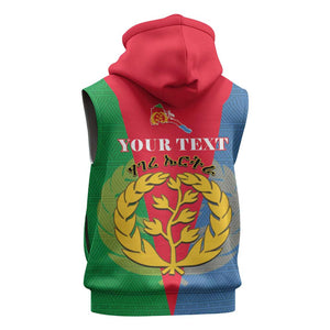 Personalised Eritrea Sleeveless Zip Hoodie Eritrean Map Mix African Pattern Simple Style - African Pride