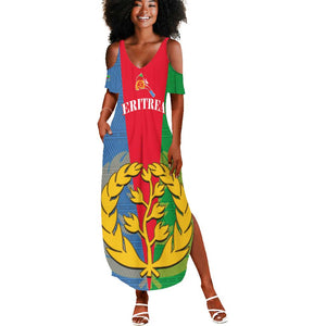 Personalised Eritrea Summer Maxi Dress Eritrean Map Mix African Pattern Simple Style