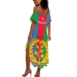 Personalised Eritrea Summer Maxi Dress Eritrean Map Mix African Pattern Simple Style