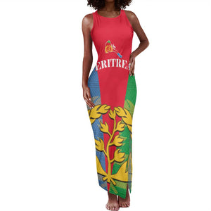 Personalised Eritrea Tank Maxi Dress Eritrean Map Mix African Pattern Simple Style